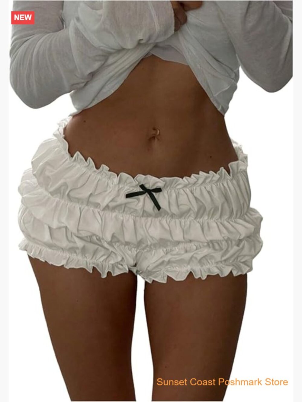 Y2k Ruffle Micro Shorts Gingham Bloomers Cute Going Out Rave Summer Low Rise